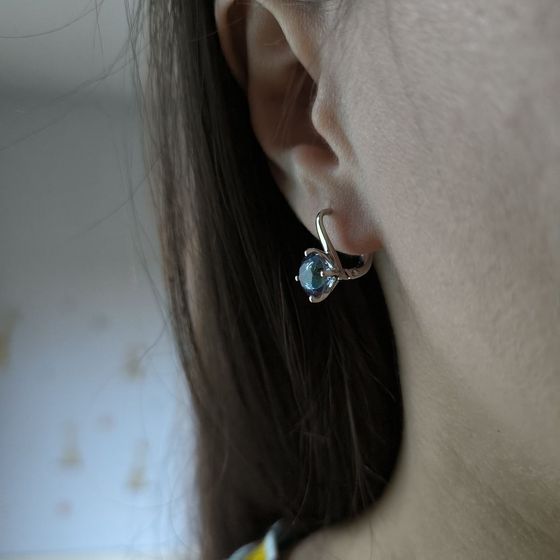 Серебряные серьги с мистик топазом