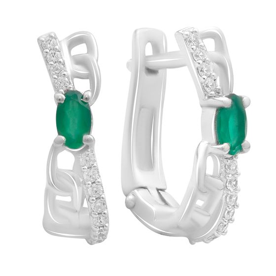 Серебряные серьги с агатом 0.73ct