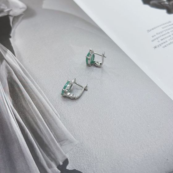 Серебряные серьги с изумрудом 4.808ct