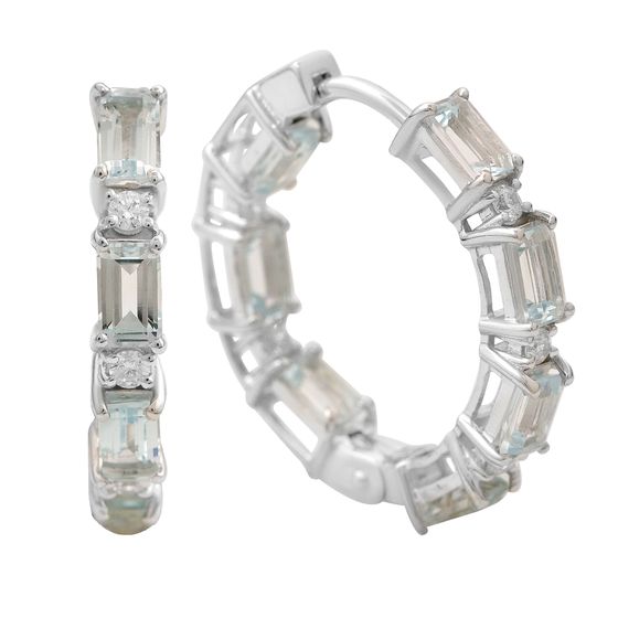 Серебряные серьги с топазом, фианитами