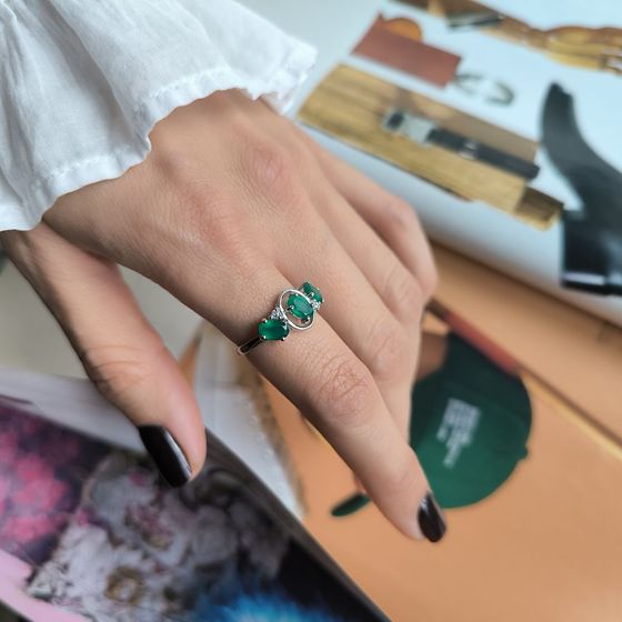 Серебряное кольцо с агатом 1.388ct