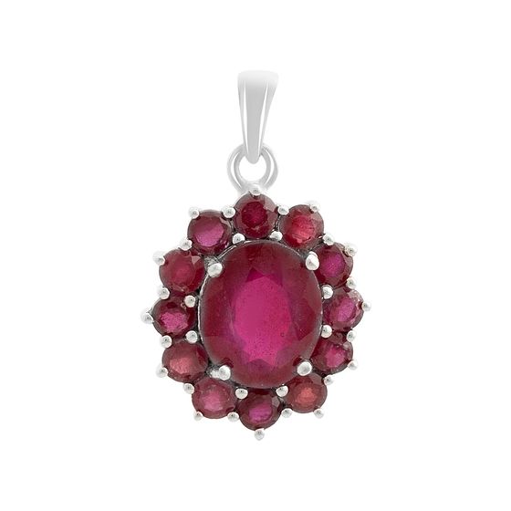 Серебряная подвеска с рубином 5.59ct