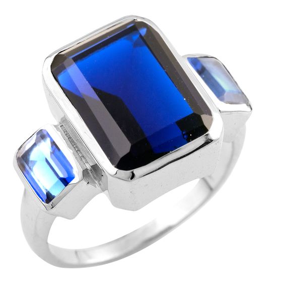 Серебряное кольцо с сапфиром nano 6.58ct