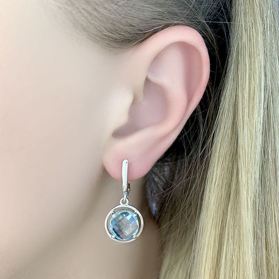 Серебряные серьги с топазом 8.442ct