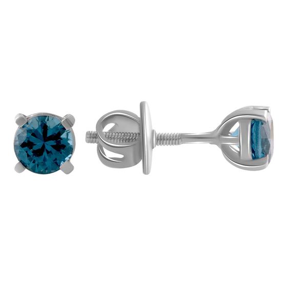 Серебряные серьги с топазом Лондон Блю 0.703ct