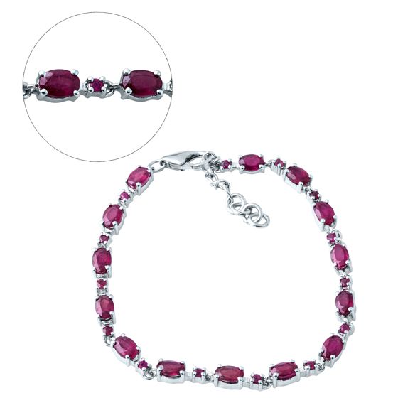 Серебряный браслет с рубином 9.017ct, керамикой
