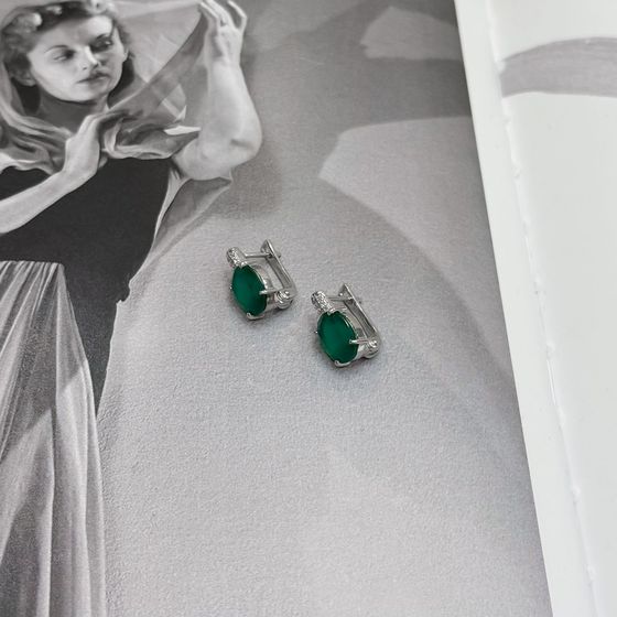 Серебряные серьги с агатом 4.906ct