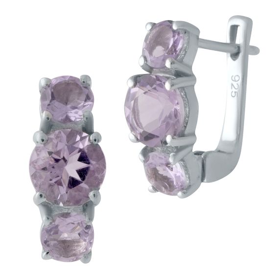 Серебряные серьги с аметистом 4.292ct