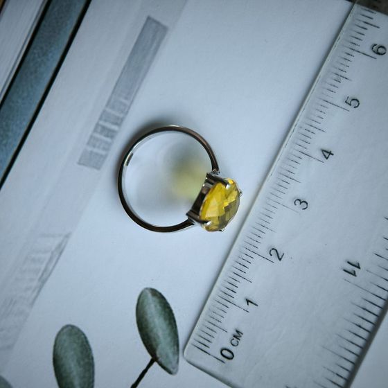 Серебряное кольцо с цитрином nano