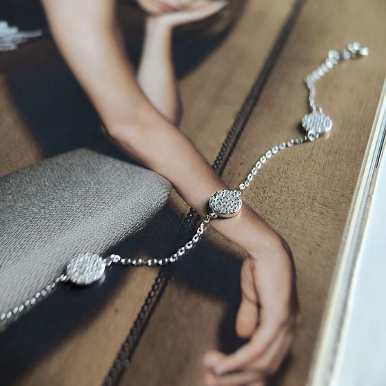 Серебряный браслет с фианитами