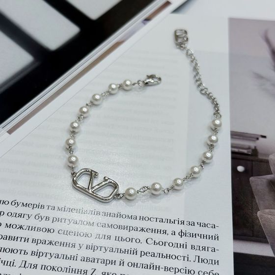 Серебряный браслет с жемчугом