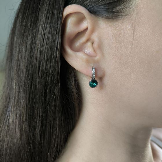 Серебряные серьги с фианитами