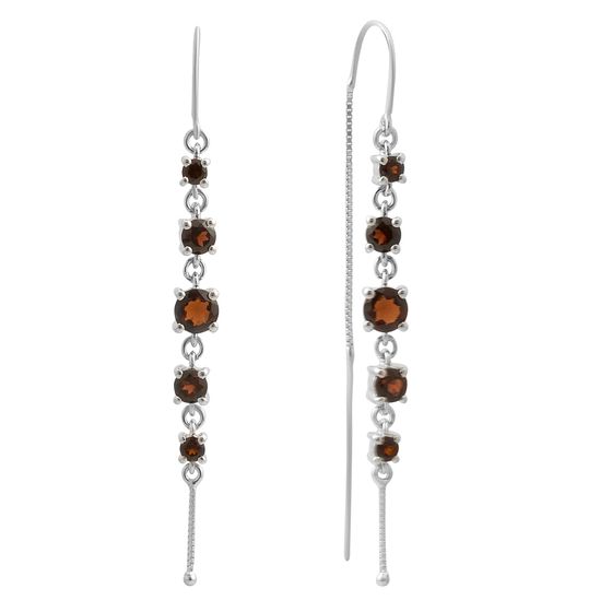 Серебряные серьги с гранатом 3.099ct