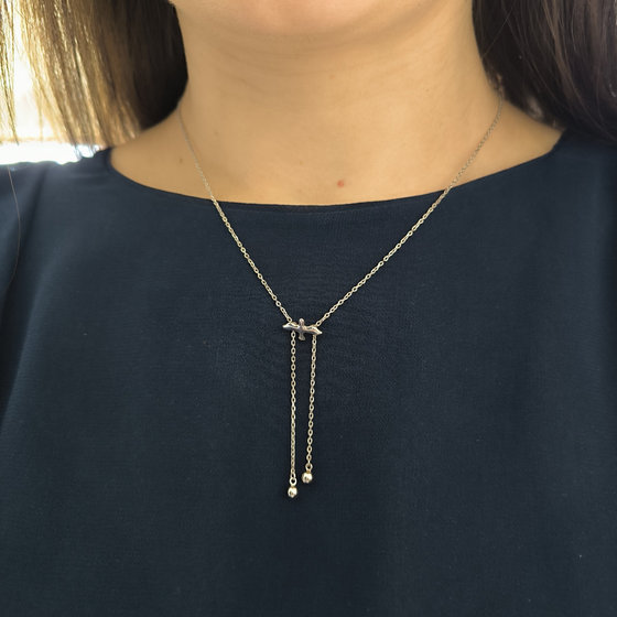 Серебряное колье без камней
