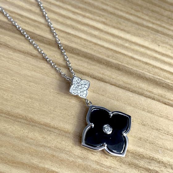 Серебряное колье с керамикой