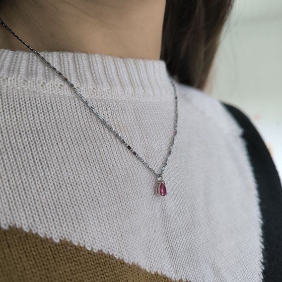 Серебряная подвеска с рубином 0.95ct