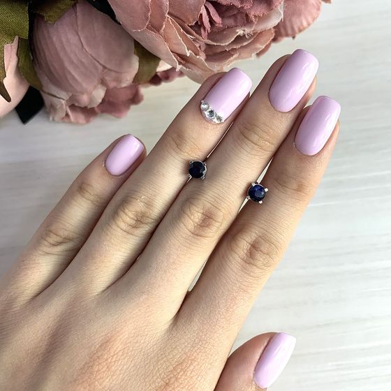 Серебряные серьги с сапфиром 1.357ct
