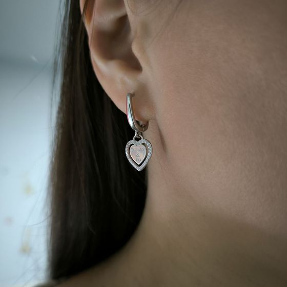 Серебряные серьги с фианитами