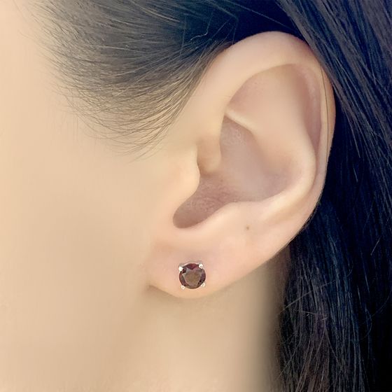 Серебряные серьги с гранатом 1.218ct