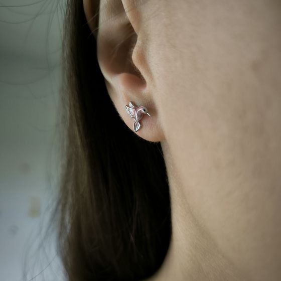 Серебряные серьги с емаллю