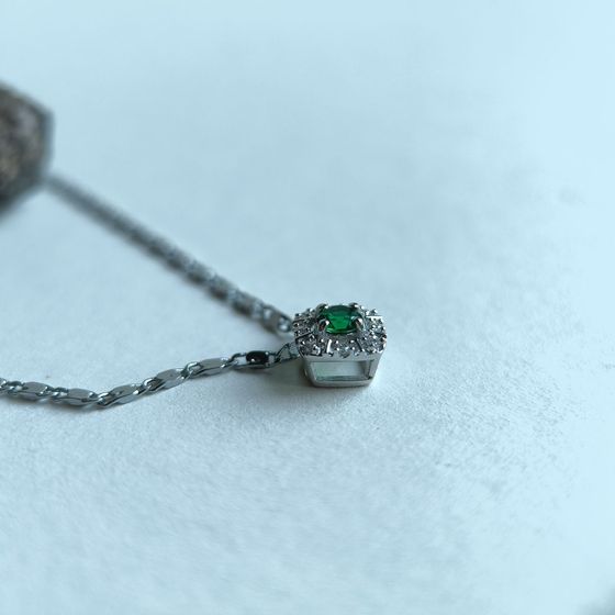 Серебряная подвеска с изумрудом nano 0.312ct