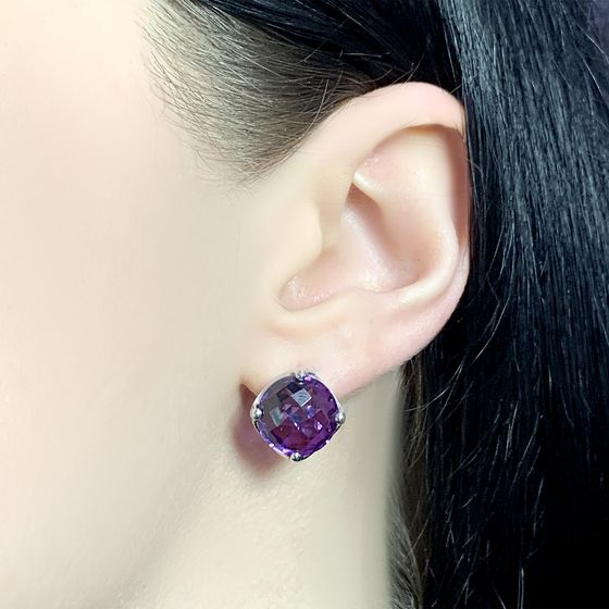 Серебряные серьги с александритом 16.408ct