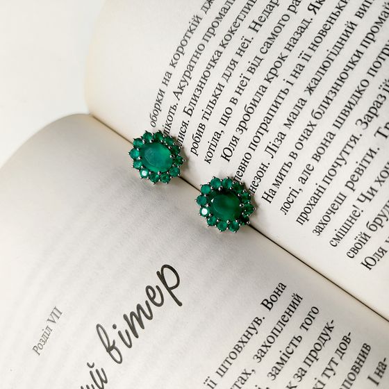 Серебряные серьги с агатом 6.913ct