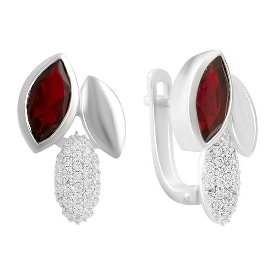 Серебряные серьги с гранатом nano 2.434ct