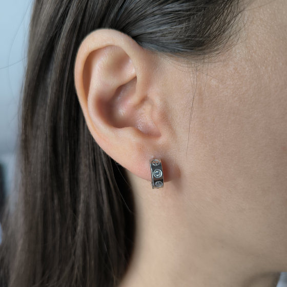 Серебряные серьги с фианитами