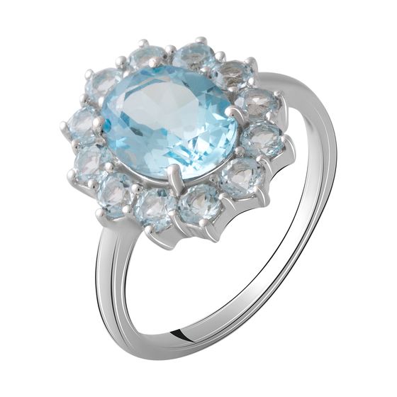 Серебряное кольцо с топазом 4.992ct