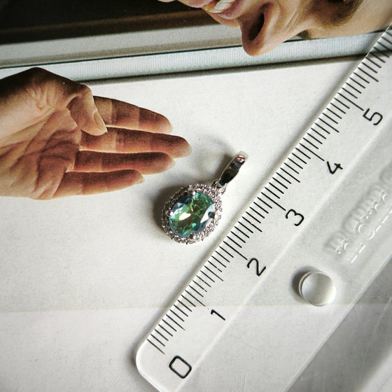 Серебряная подвеска с мистик топазом 1.108ct, фианитами