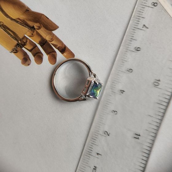Серебряное кольцо с мистик топазом 1.6ct