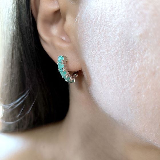 Серебряные серьги с изумрудом 2.4ct