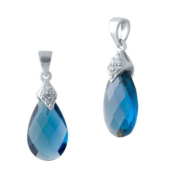 Серебряная подвеска с топазом Лондон Блю 4.555ct