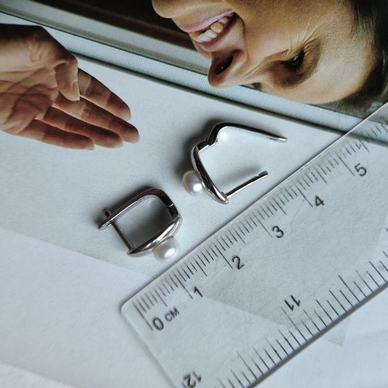 Серебряные серьги с жемчугом