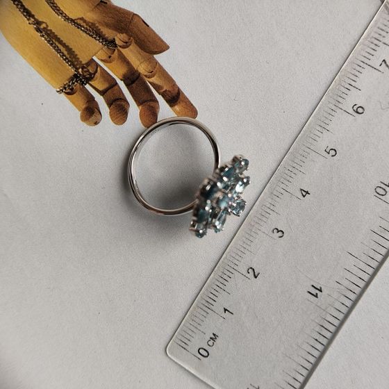 Серебряное кольцо с топазом Лондон Блю 3.013ct, топазом