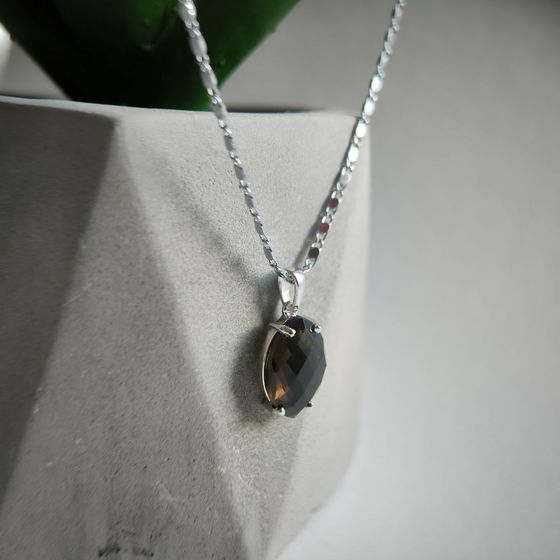 Серебряная подвеска с раухтопазом (дымчатым кварцем) 4.95ct