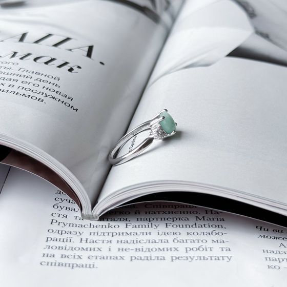 Серебряное кольцо с изумрудом 1.357ct