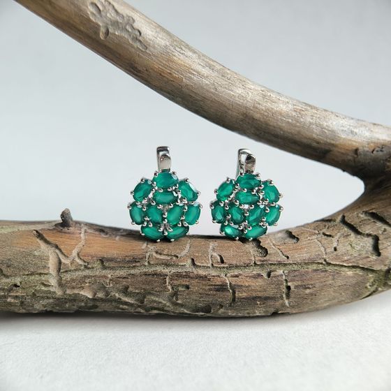 Серебряные серьги с агатом 4.27ct