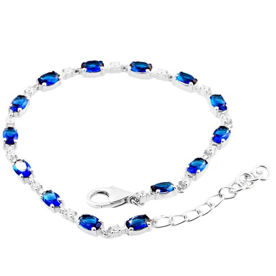 Серебряный браслет с сапфиром nano