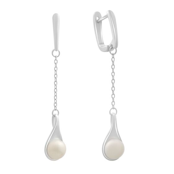 Серебряные серьги с жемчугом