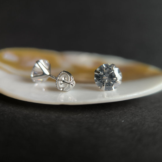 Серебряные серьги с фианитами