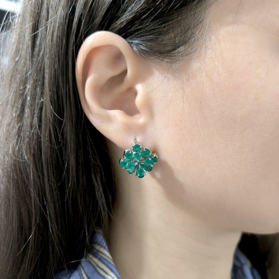 Серебряные серьги с агатом 7.535ct