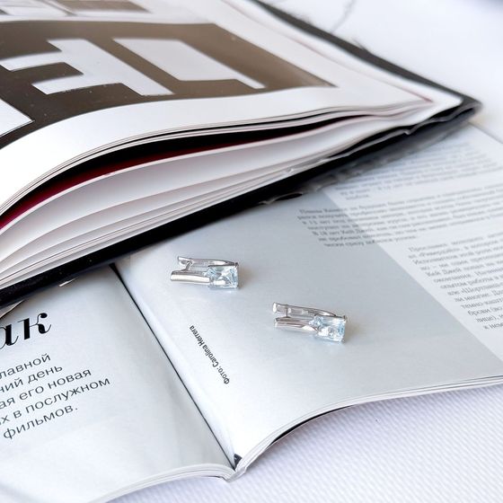 Серебряные серьги с топазом 3.863ct