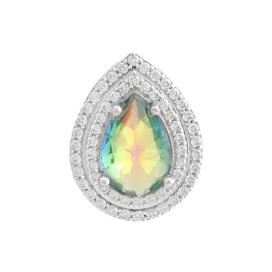 Серебряная подвеска с мистик топазом 1.901ct, фианитами