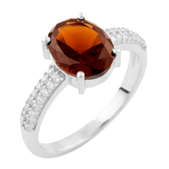 Серебряное кольцо с гранатом