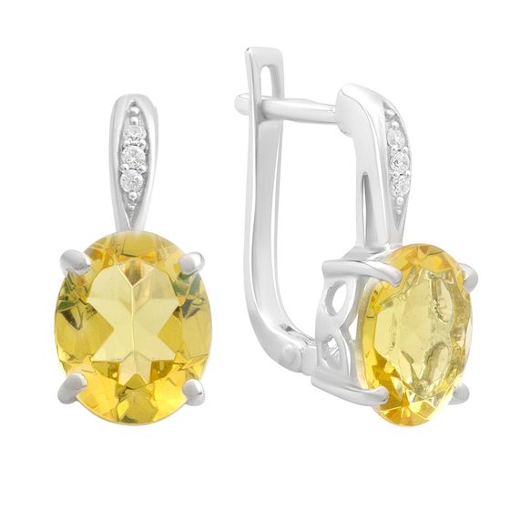 Серебряные серьги с цитрином nano 4.615ct