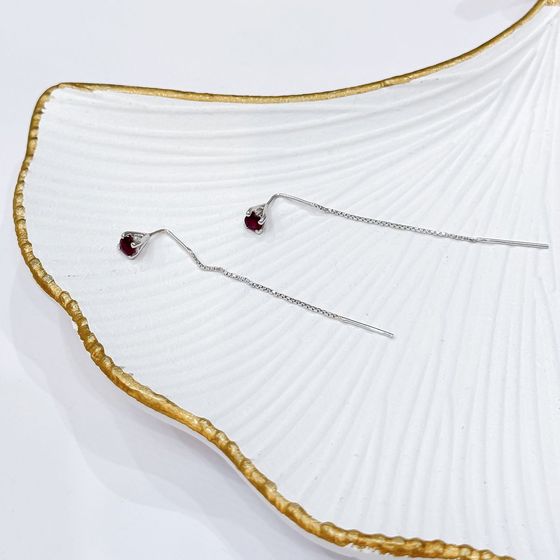 Серебряные серьги с рубином 0.797ct