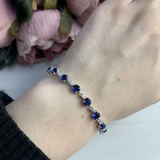 Серебряный браслет с сапфиром nano Серебряный браслет с сапфиром nano