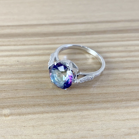 Серебряное кольцо с мистик топазом 3.297ct